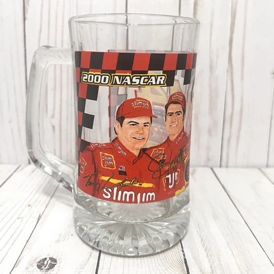 Vintage Glass Beer Mug Nascar 2000 "Slim Jim 44 Racing Team 24oz  Heavy - Image 1 of 4