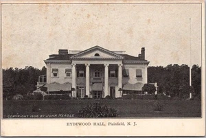 Postal vintage de 1900 Plainfield, Nueva Jersey "HYDEWOOD HALL" vista al edificio - Imagen 1 de 2