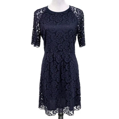 Платье женское Madewell 6 темно-синее кружевное с подкладкой хлопковая смесь шелковая отделка шелковая молния - Изображение 1 из 4