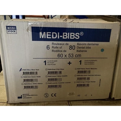 bavoir dentaire medi bibs f6401 bleu carton de 6 rouleaux - Photo 1/3