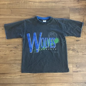 VINTAGE 90’s MINNESOTA TIMBERWOLVES NBA T-SHIRT Salem Sports - Youth Medium - Picture 1 of 9