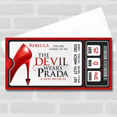THECARDZOO The Devil Wears Prada Musical Show Theatre Custom Surprise Ticket Gift Voucher