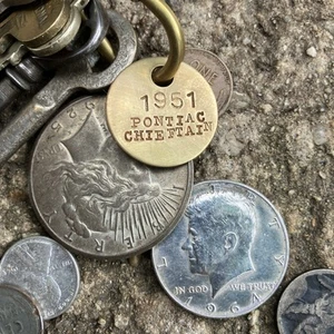 1951 Pontiac Chieftain Solid Brass Key Fob ‘51 Pontiac - Picture 1 of 5