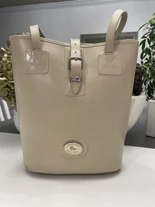Vintage Dooney & Bourke Allwetter Leder Beige Handtasche, Silberbesteck - Bild 1 von 12