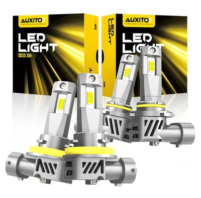 4X 9005+H11 LED Headlights Kit Combo Bulbs Hi& Low BEAM Super White Bright 6000K - Image 1 of 4
