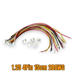 ✅ 4Pin SH 1.25 mm 1,25mm Micro JST Stecker inkl. 15cm Kabel 28AWG + Buchse Lose - Bild 1 von 10