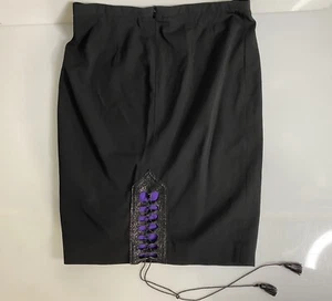 Vintage Jean Paul Gaultier Skirt Wool Black Pencil Us 6 - Picture 1 of 10