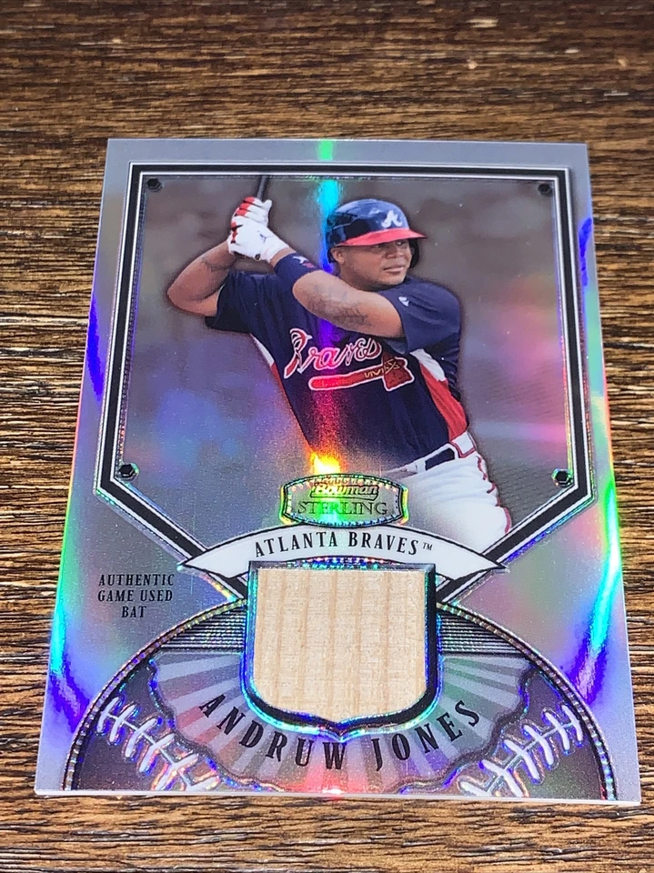 2007 BOWMAN STERLING REFRACTORS #AJ ANDRUW JONES BAT #/199 NM-MT - Image 1 of 3