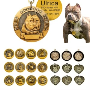Gold Engraved Dog ID Tag Personalized Metal Dog Tags Custom Puppy Cat ID Name - Picture 1 of 14