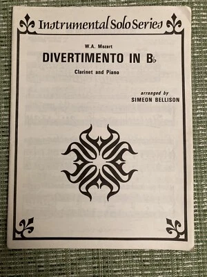 Divertimento in Bb for Clarinet and Piano by Mozart - Sheet Music - Image 1 of 2