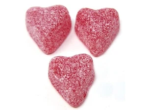 Sanded Sour Cherry Jelly Hearts - 2 LB ~ YANKEETRADERS® ~ FREE SHIPPING - Picture 1 of 1