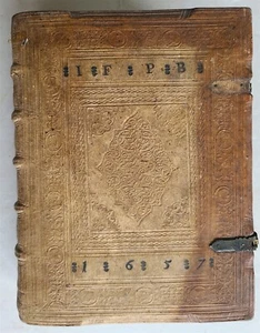 1650 BLIND-STAMPED PIGSKIN BOUND ANTHOLOGY by Jesuit Georg Stengel antique - Picture 1 of 13