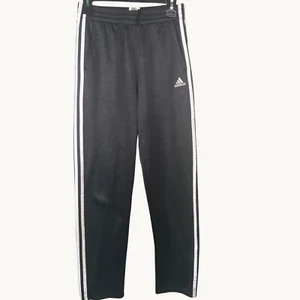 Adidas Athletic Breathable Pants 3 Stripe Drawstring Black Youth Boy Size XL EUC - Picture 1 of 5