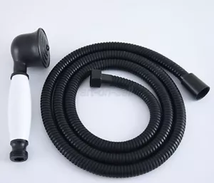 Black Oil Rubbed Brass Bathroom Ceramic Handheld Shower Spray Head+1.5m Hose - Picture 1 of 8