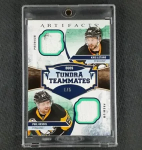 2017-18 UD Artifacts Tundra Teammates Duo Kris Letang Kessel Premium Green /5 - Picture 1 of 2