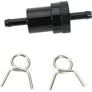 Emgo Anodized Aluminum Motorcycle Reusable Fuel Filter Black 1/4" - Picture 1 of 1