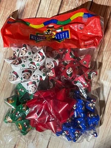 NOS VTG 1997 Disney Mickey Mouse Kids Christmas Wrapping Self Stick Bows in Bag - Picture 1 of 1