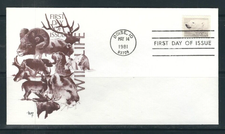 USA SC # 1885 American Wildlife - Polar Bear -  FDC . Marg Cachet - Image 1 of 1