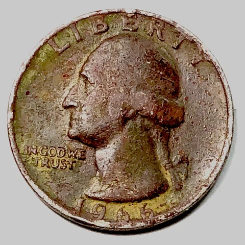 1966 Quarter Dollar US No Mint Mark Layer Laminated Annealed Error Rare Cover