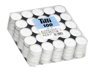White Tealights 100 pack Tilli Price's British Quality Candle Makers Burn Time - Picture 1 of 2