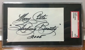 Scheda indice 3x5 firmata DISNEY'S SLEEPING BEAUTY MARY COSTA - AUTENTICATA - Foto 1 di 1