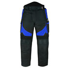 Men's Motorcycle Trousers Waterproof Cordura Textile Motorbike Pants Armour Blue