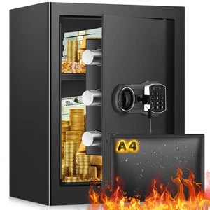 Caja fuerte ignífuga impermeable para el hogar 3,3 Cub, caja fuerte grande a prueba de fuego con cortafuegos... - Imagen 1 de 9