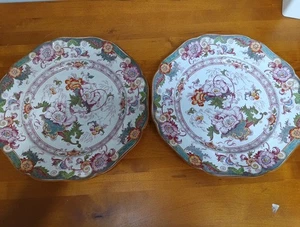 WESTHEAD & MOORE JMcD & S CO BOSTON CAULDON ENGLAND ANTIQUE FLORAL DINNER PLATES - Picture 1 of 8