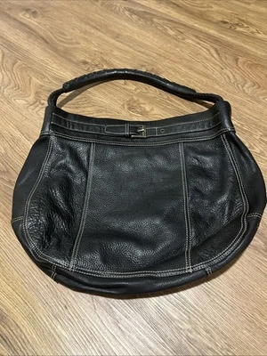 Bolso de hombro Spiegel de cuero genuino negro con asa trenzada 13/17 Foto 1 de 4