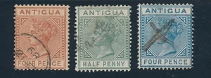 ANTIGUA (1879-87) #16, #10 & #12 ALL USED & SOUND; ASFB - Picture 1 of 2