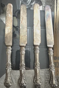 VINTAGE Fruit Knives Rogers Bros Silver Plated VERY DISTRESSED ms2 - Picture 1 of 12