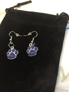 Silvertone Dangle Earrings With Puppy Paw Design. - Picture 1 of 2
