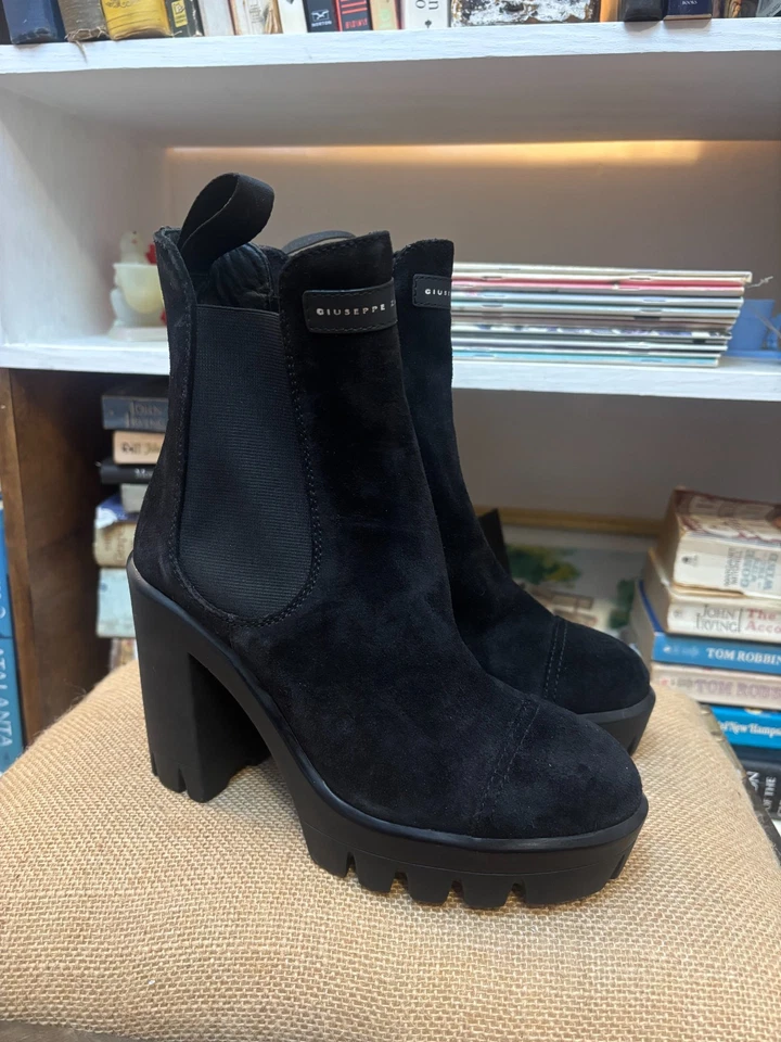 Giuseppe Zanotti 麂皮绒皮革厚底 Tonix 高跟鞋 尺寸 36 $1195 — 第 1/4 张图片