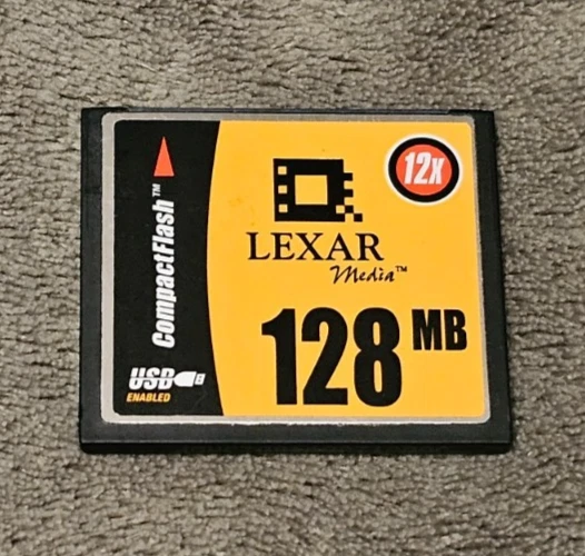 Vintage Lexar 128MB Memory Card 12x Speed Compact Flash High Speed Series - Image 1 of 1