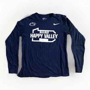 NIKE MENS S PENN STATE LIONS MADE IN HAPPY VALLEY LONG SLEEVE T SHIRT NAVY BLUE - Picture 1 of 6