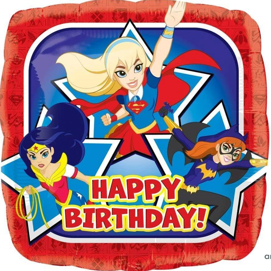Wonderwoman Batgirl DC Super Girls Foil Balloon Birthday / Party Ware 17 '' - Image 1 of 1