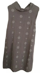 Lina Tomei Damen Kleid Leinen grau/taupe Medium italienischer Normkern minimalistisch - Bild 1 von 12