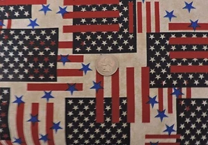 100% Cotton Fabric - Stars and Stripes - By The Yard - Picture 1 of 2