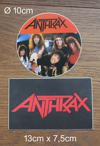2 Alter Sticker Aufkleber Anthrax Metal Band Rock 80er Jahre - Bild 1 von 1