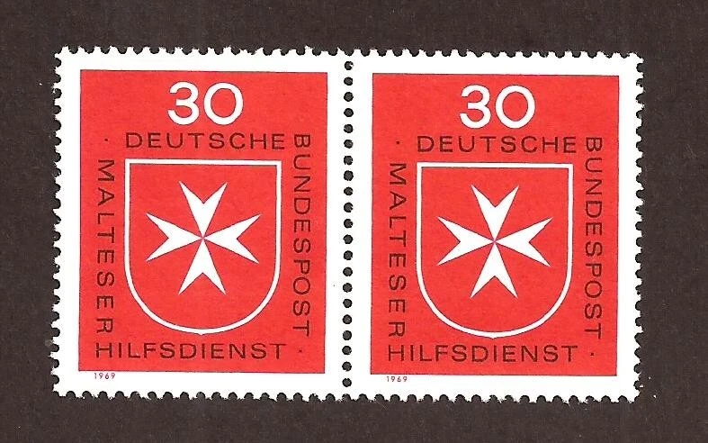 [D6931] Germany 1969, Block of Two MNH** Order of malta, coat of arms, Religion - Image 1 of 1