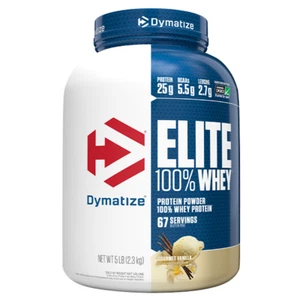 DYMATIZE Elite 100% Whey, 5 lb (2.3 kg), Gourmet Vanilla, 63 Serves - Picture 1 of 2