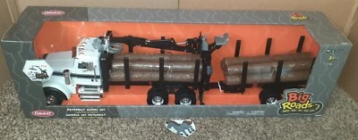 ERTL 1/16 BIG ROADS PETERBILT MODEL 367 LOGGING TRUCK & PUP TRAILER WITH LOGS - Image 1 of 2