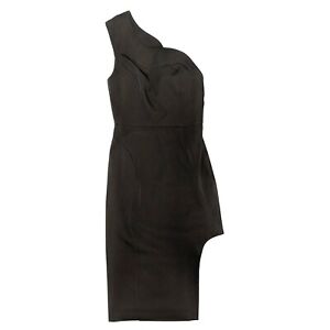 Topshop Size 2 Black Dress One Shoulder Tea Midi Cutout Sheath Party Formal Chic
