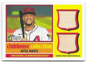 2025 Topps Heritage Clubhouse Collection Dual Relic Ketel Marte (#CCSDR-KM) - Bild 1 von 2