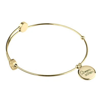 Ernstes Design Armreif Edelstahl A360 Gelbgold besch. Sonnenschein Armband Neu - Bild 1 von 3