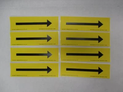 (Lot of 8) Seton Black Arrow on Yellow Pipe Marker for O.D. 3/4" thru 7-7/8" - Image 1 of 3