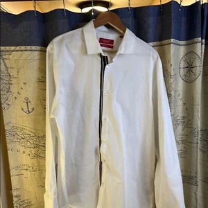 Bruno Milano long sleeve White Shirt with Black Accent XL - Picture 1 of 5