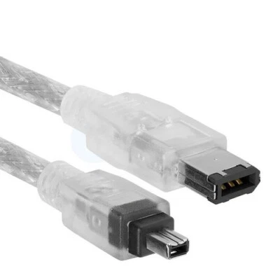 Firewire 4 to 6-pin Male IEEE 1394 DV Out Mini Cable Cord i-Link iLink for PS2 - Image 1 of 2