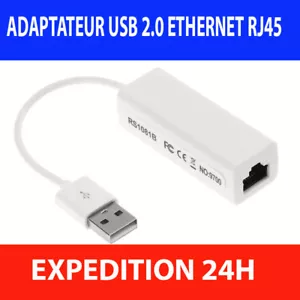 Adaptateur Réseau USB Ethernet Lan RJ45 Windows PC Mac 100Mbps Carte Réseau Clé - Imagen 1 de 5