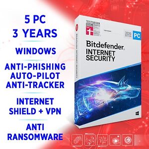 Bitdefender Internet Security 2023 5 PC 3 years, FULL EDITION + VPN